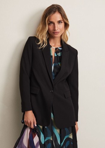 Phase Eight Neah Crepe Jackets Black USA | 0867124-YF